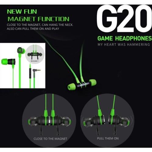 PLEXTONE G20 In-Ear earphones with Mic Noise Reduction Game Magnetic Adsorption Stereo music sport earphones PK Hammerhead Pro