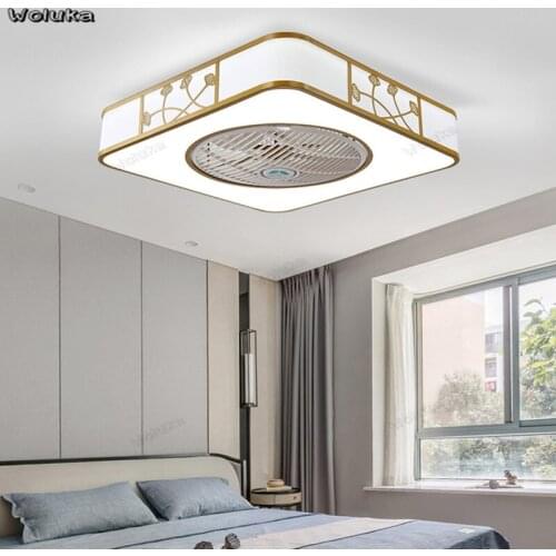New Chinese simple ceiling lamp bedroom restaurant ultra-thin ceiling fan light invisible home ceiling fan light cd50 W07