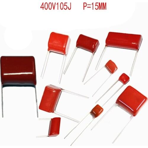 New 20PCS CBB22 400V105J 105J400V Pitch 15MM 400V 105J 1UF CBB Polypropylene film capacitor