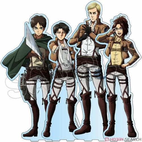 Attack on Titan Acrylic Stand Model Levi Mikasa Ackerman Eren Jaeger Cartoon Comic Uniform Figure Desktop Decor Anime Cosplay