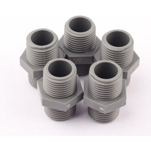 Wholesale 50pcs Hexagon 1/2 Inch Male Thread Connectors High Quality PVC Material Garden Home Irrigation System Pipe Connectors