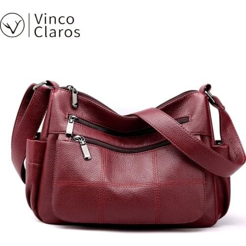Casual Leather Shoulder Crossbody Bags for Women Multiple Pockets Purses and Handbags Luxury Designer Large Capacity Sac De Luxe