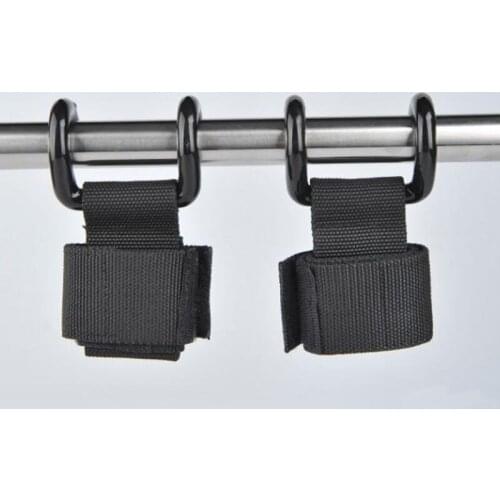 Adjustable Strong Steel Hook Grips Straps Weight Lifting Strength Training Gym Fitness Black Wrist Support Lift Straps2pcs/pair