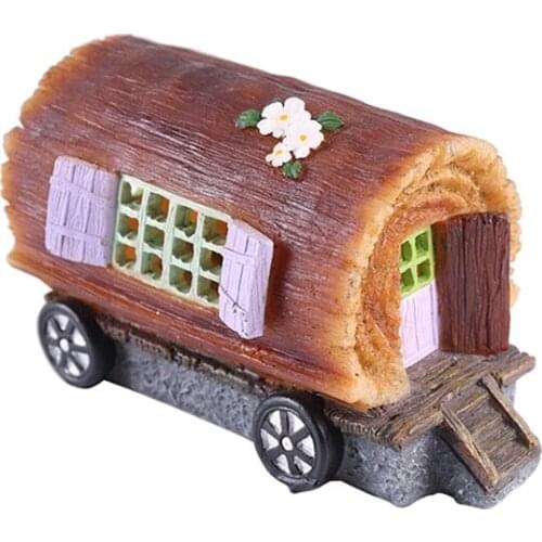 Solar Lights Wooden Carriage Garden Decoration Light House Outdoor Lawn Ornament Lamp Waterproof LED Lights