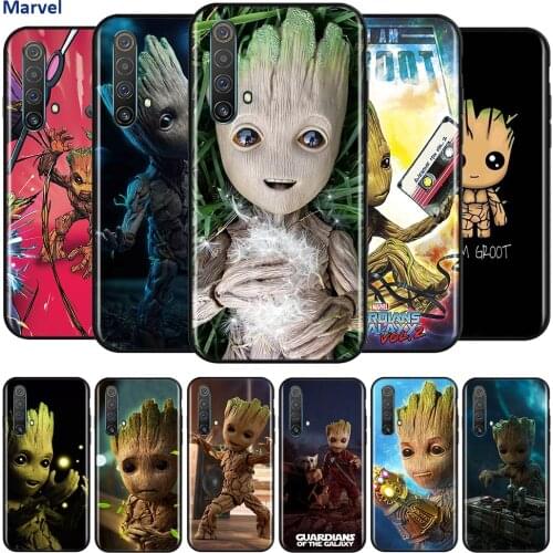 Silicone Black Cover Baby Groot Cutest For Realme 2 3 3i 5 5S 5i 6 6i 6S 7 Global X7 Pro Phone Case Shell