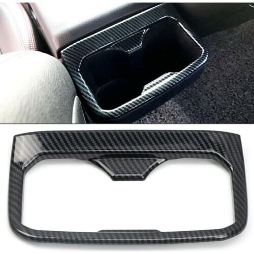 Rear Water Cup Holder Cover Trim Carbon Fiber Style ABS Fit for Toyota Tacoma 2016 2017 2018 2019 2020
