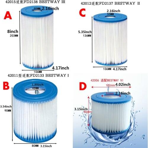 1/2/5pcs Swimming Pool Equipment Type C filtro arena piscina Filter Cartridge Replacement intex pool Filter Cartridge Daily Care