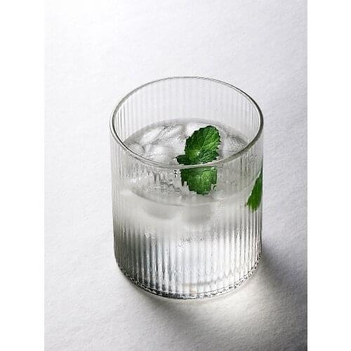 1 pc Handmade Glass Breakfast Cup Coffee Tea Milk Yogurt Mug Creative 180ml 300ml Mug Gifts Glass Whisky Heat-resisting Striped