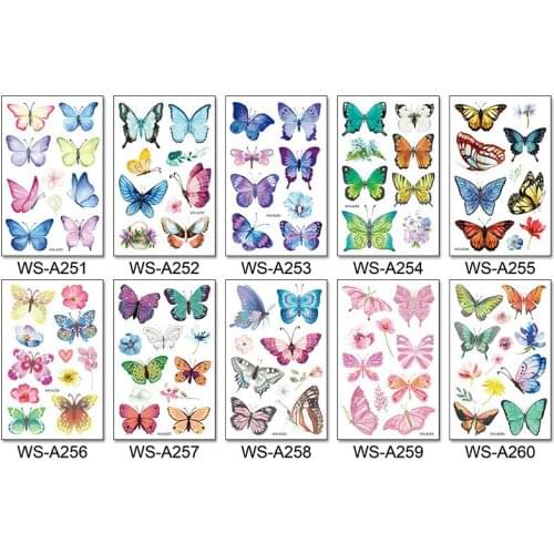 10pcs Set Cartoon Tattoo Stickers for Children Mermaid Shark Flamingo Kids Waterproof Temporary Tattoo Sticker Water Transfer