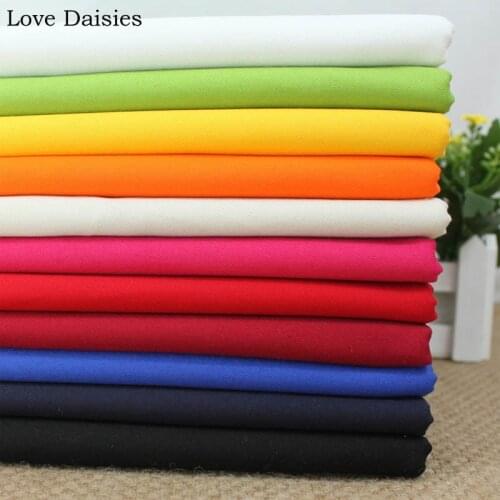 100% Cotton Twill Drill Solid WHITE GOLD ORANGE DARK RED BLUE BLACK Fabric for DIY Handwork Apparel Windbreaker Casual coat