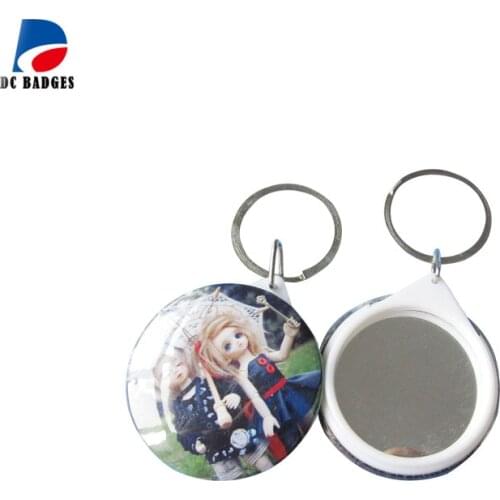 1000sets of 44mm blank Mirror Keychain Button badge material