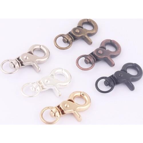 12mm Black Swivel Strap Dog Hook Clasps Claw,Lobster Clasp Purse Hardware Bag Handbag Lanyard Clasp Key Ring Webbing Clip