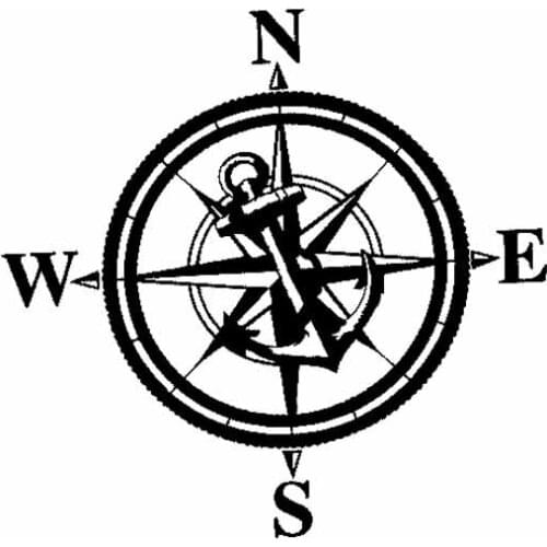 16CM*15.5CM Decor Art Vinyl Car Sticker Decal Navy Compass Laptop Suitcase Helmet Skateboard Sticker