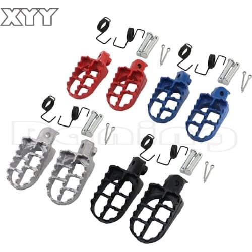 Four colour New 2PCS Footrests Foot Pegs Motorcycle Irony Wide Motocross Aluminium Pads