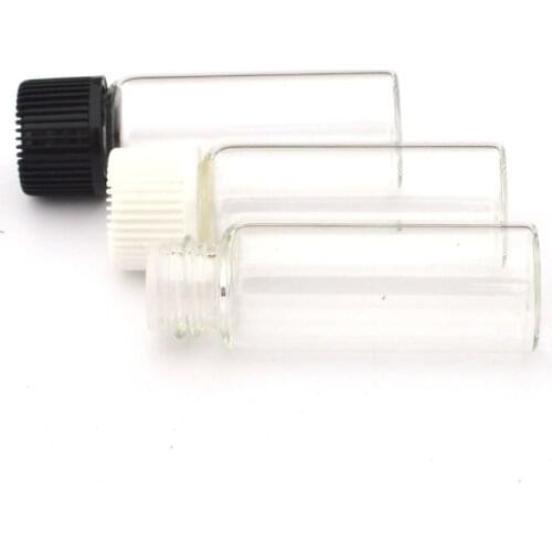 20pcs Mini Essential Oil 5ml Clear Glass Bottle with Orifice Reducer Siamese Plug Screw Cap Small Perfume Sample Vials