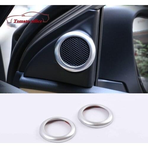 2014 2015 2016 2017 for Toyota Corolla E170 ABS Chrome Car Interior A-pillar Speaker Horn Ring Cover Sticker Trim Accessories
