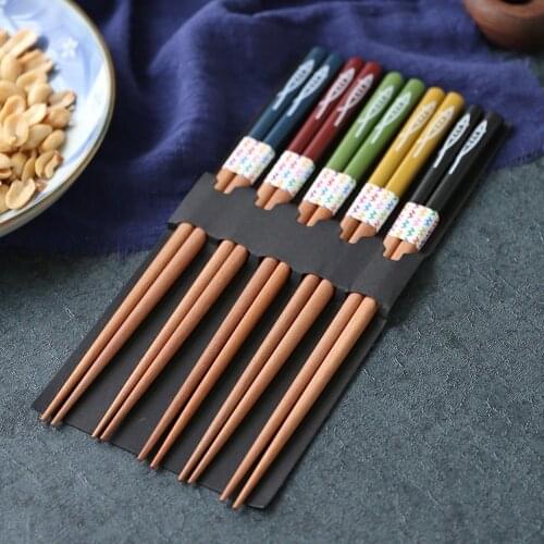 5 paar/sets Japanese style natural wood saury chopsticks sushi sticks cute chopstick wooden japanese tableware chop sticks set