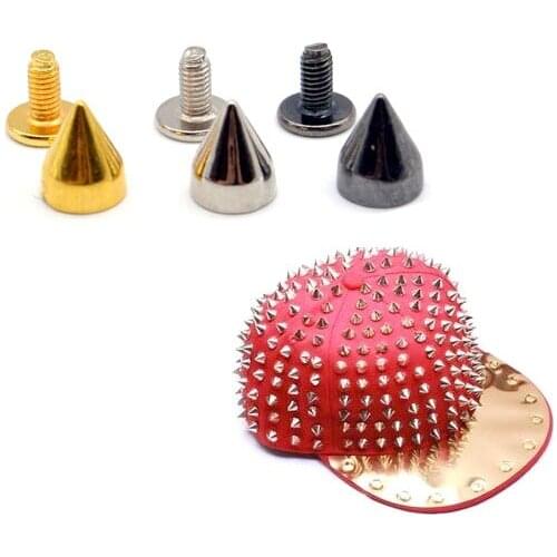 50PC Spikes Cone Studs Garment Screw Rivets Leathercraft DIY Rock Cool Punk Clothes Accessories Screw Rivet Fashion Nail Rivets