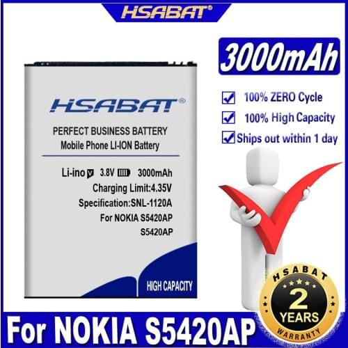 HSABAT S5420AP 3000mAh Battery for NOKIA Batteries