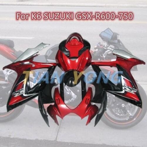 For SUZUKI GSX-R600 GSX-R750 2006 2007 red black Motorcycle Body Cover Panel Fairing Guard Protector ABS Whole Injection