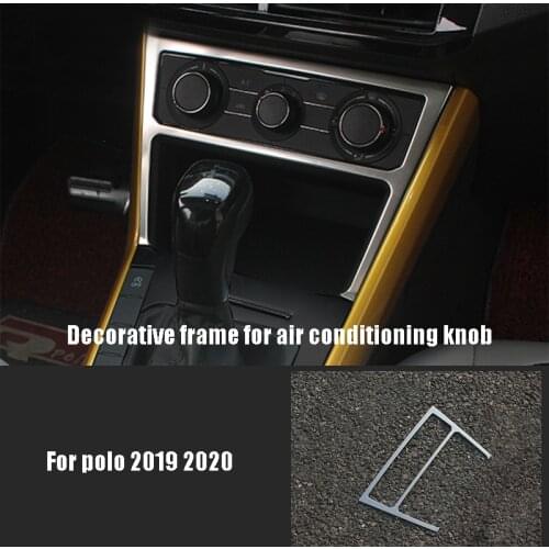 DNHFC For Volkswagen For VW polo LHD 2019 2020 Car Accessories Decorative frame for air conditioning knob