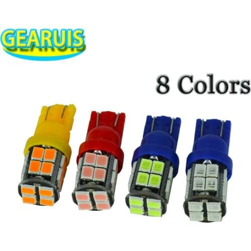 6 Colors 100X Double-sides circuit board Car Auto T10 20 SMD 2835 LED 12V W5W 194 Wedge Light Bulb Lamp White Green Ice Blue