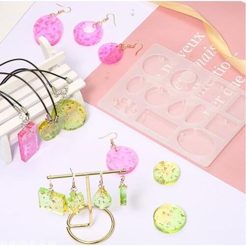 Geometry Earring Silicone Mold Handmade DIY Drop Shape Pendant Necklace Epoxy Mold Women Jewelry Accessories