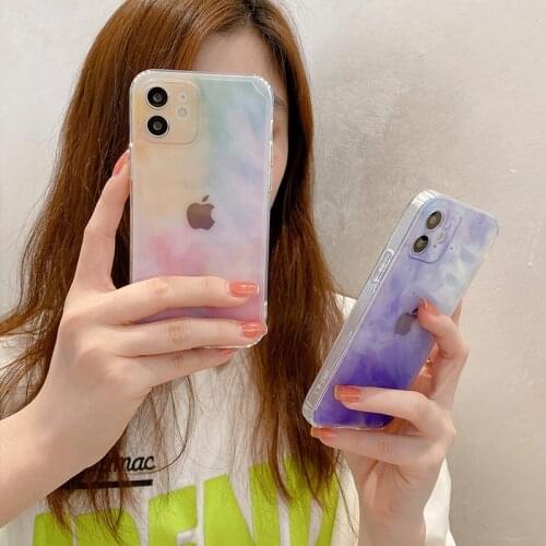 Gradient Colour Phone Case Silicone Soft Case for IPhone 12 Pro Max 11ProMax Case for 11 X XR XS Max 7 8 Plus Transparent 12mini