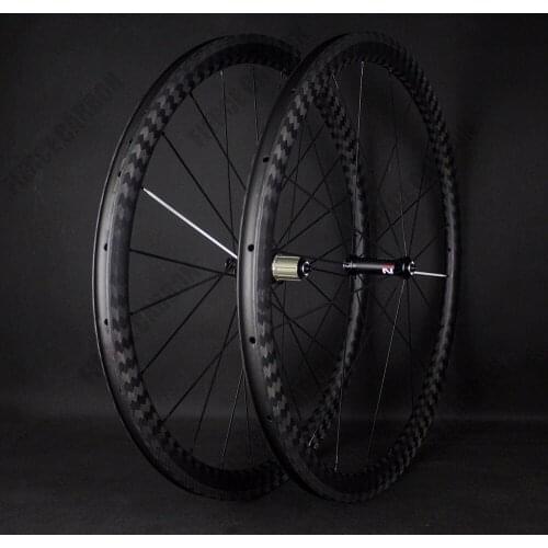 FIERCE Carbon-Wheelset 12K Twill 38mm Depth 6 Paws BITEX Rim Brake AC3 Brake Track 700C Cycling V Brake Racing Brake Wheelset