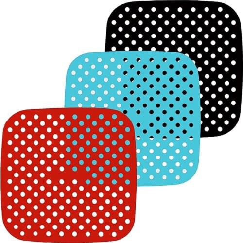 3 PCS Reusable Air Fryer Liners,Square Air Fryer Silicone Liners for Air Fryer Basket,Air Fryer Accessories 8.5 In