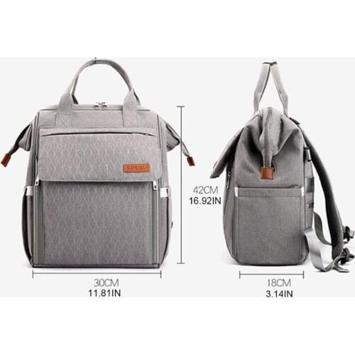 Mummy Mom Maternity Nappy Diaper Bag Large Capacity Baby Travel Backpack USB Port Handbag with Changing Mat Stroller Straps