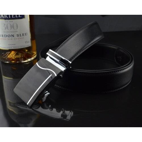 Mens leather belt leather belt fashion all-match automatic buckle belt leather belt