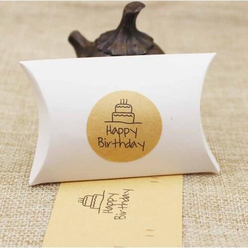 1000pcs Happy Birthday Cake Desserts Lable Stickers DIY handmade self -seal sticker label for cookies /gift products decoration