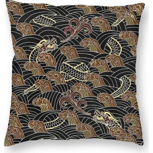 Chinese Dragons Pattern Pillow Case Home Decorative Cushions Throw Pillow for Car Polyester Double-sided Printing Unique