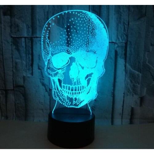 New Skeleton 3d Night Lamp For Factory wholesale Touch Control Remote Control Desk Lamp Halloween Gift 3d Table Lamps