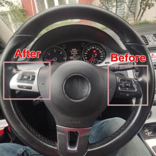 Car Interior Steering Wheel Trim Cover Sticker For Volkswagen Tiguan 2011-2016 Touran Sharan VW Golf MK6 Passat B7 Accessories