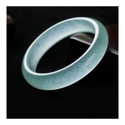 Genuine Natural Ice Color Jade Bangle Bracelet Charm Jewellery Fashion Accessories Hand-Carved Amulet Gifts for Women Her Men