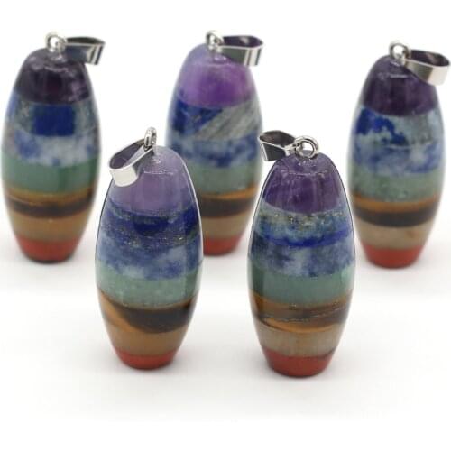 Natural Stone Pendants Reiki Heal Amethysts Crystal Pillar for Charm Jewelry Making DIY Necklace Accessories