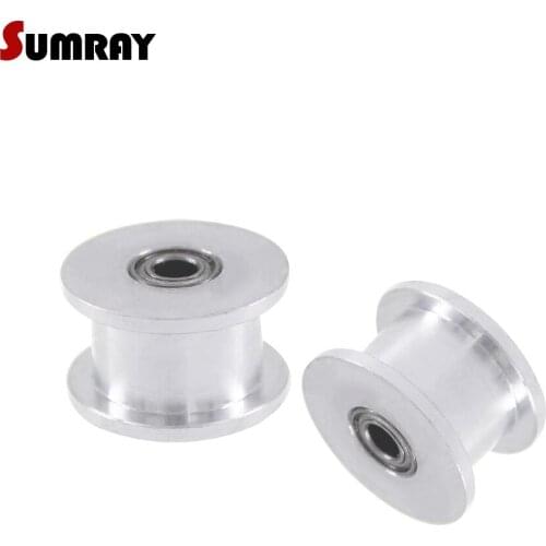 SUMRAY Idler Pulley XL 15T Toothed Pulley Wheel Without teeth Bore 3/4/5/6/7/8/9mm Width 11mm Idler Bearing Motor Pulley 2PCS