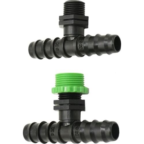 Garden hose 3/4 to 1/2" 3/4" male tee water splitter G1/2 G3/4 to 20mm hose tee barb connector 2pcs