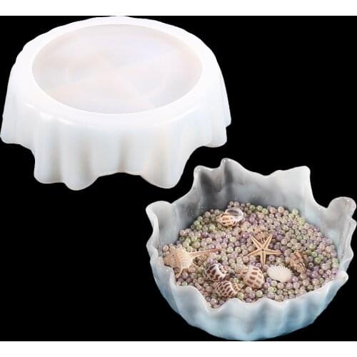 Flower Pot Silicone Resin Mold DIY Jewelry Storage Holder Fruit Bowl Plate Craft Casting Home Decoration
