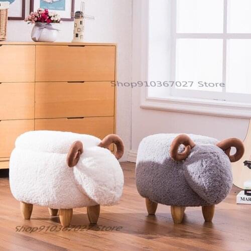 Creative Lamb Changing Shoes Shoe Stool Household Storage Low Foot Stool Sofa Stool Animal Storage Stool