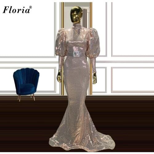 Middle East Formal Evening Dresses Long Sleeves Evening Gowns Haute Couture Mermaid Celebrity Dresses вечернее платье 2021