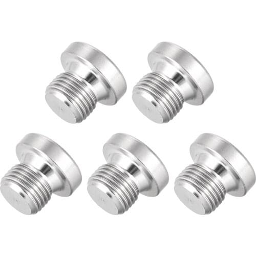 Uxcell 5pcs Countersunk Plug Internal Hex Head Socket WihFlange - G1/8 Male Stainless Steel Pipe Fitting Thread