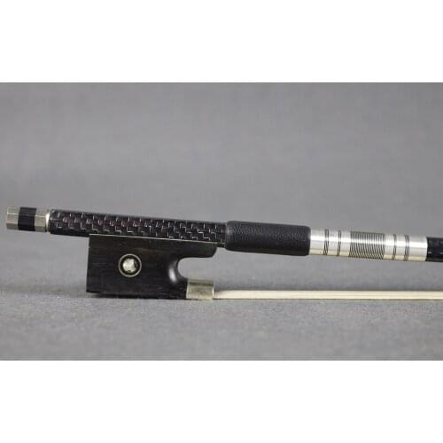 High level Professional bow 1 pcs of 4/4 size weave plaid carbon fiber violin bow ebony frog With Red Pattern