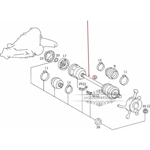 Car Rear axle Drive shaft Suitable for S grade S 280mer ced es-be nzS 300 Left and right half shaft Rear drive shaft
