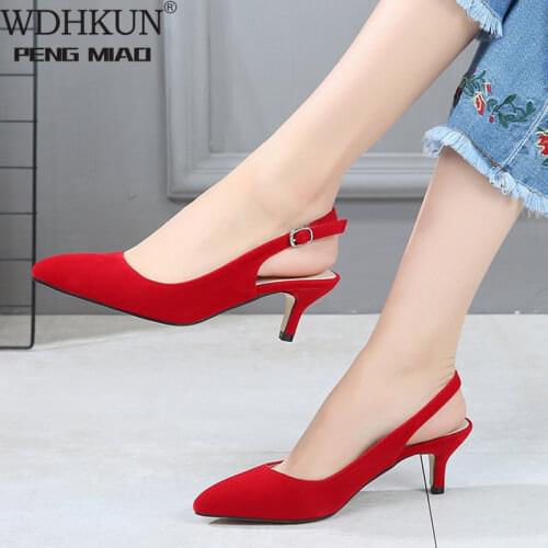 Low heels large size new fashion cool sexy casual women suede sandals high heel brand shoes backspace buckle dropship large size