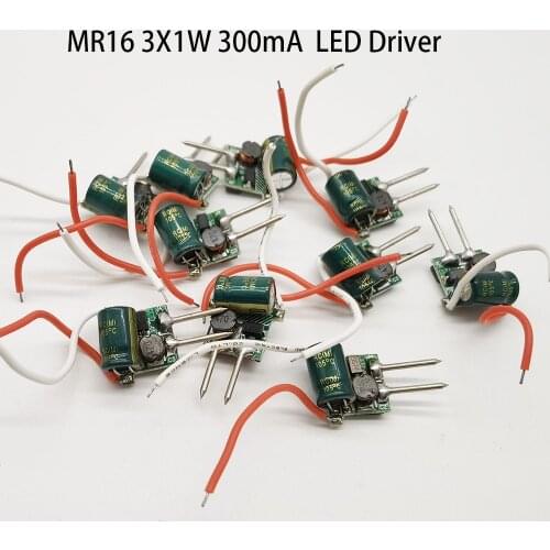 10pcs DC-DC 2pins MR16 3x1w LED Driver Power Supply For 1W 2W 3W Watt Light Bulb