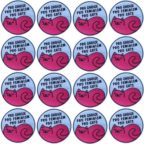 Prajna 10PCS Cartoon Cat Embroideried Patches For Clothing Thermoadhesive Patches Hippie Badges DIY Iron On Patches On Clothes