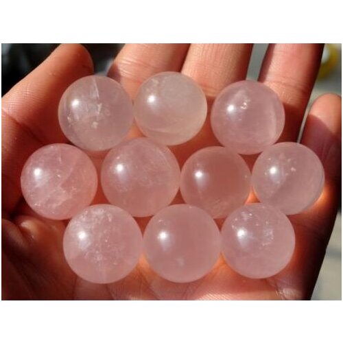10pcs unids 100% natural cristal de cuarzo rosa bola la sanidad como regalo